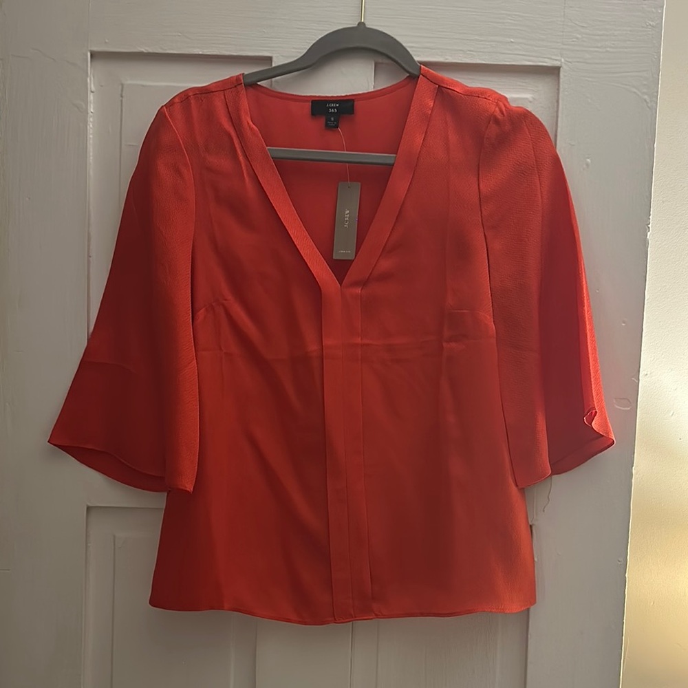 Jcrew silk coral Top